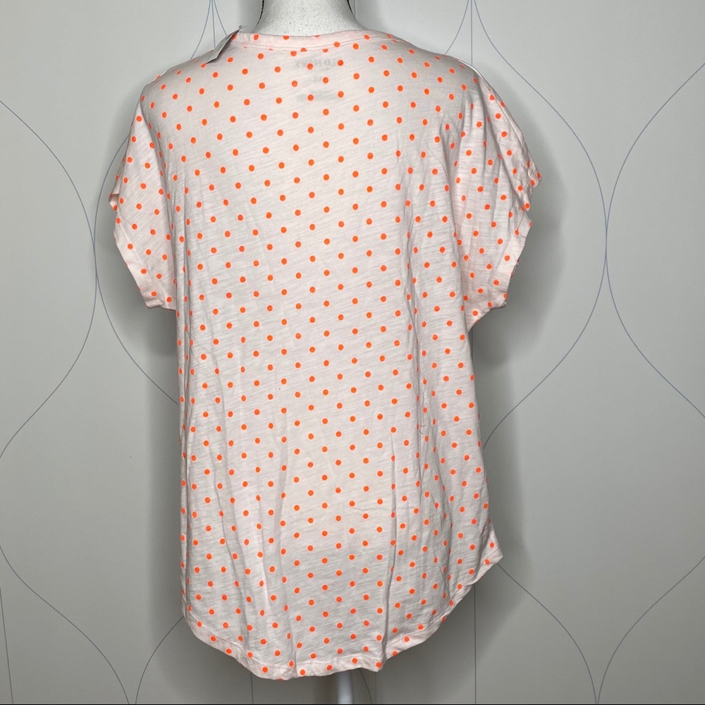NWT Old Navy Slub Pocket Tee Orange Dots white L - Picture 2 of 7